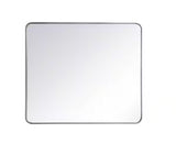 Timeless Home 36 in. W x 40 in. H x Modern Soft Corner Metal Rectangle Silver Mirror