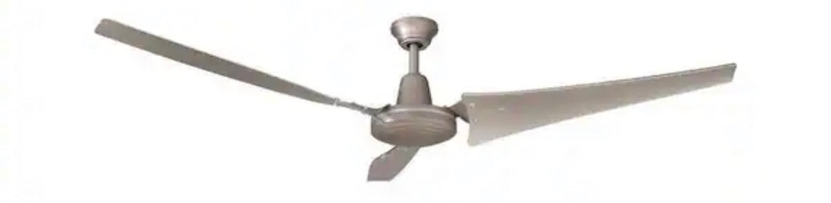 Industrial 60 in. Indoor/Outdoor Brushed Steel Ceiling Fan with Wall Control, Downrod and Powerful Reversible Motor (Copy)
