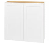 Avondale Shaker Alpine White Quick Assemble Plywood 36 in Wall Kitchen Cabinet (36 in W x 36 in H x 12 in D)