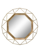Medium Round Gold Art Deco Mirror (29.75 in. H x 29.75 in. W)