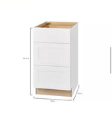 Avondale Shaker Alpine White Quick Assemble Plywood 18 in Drawer Base Kitchen Cabinet (18 in W x 24 in D x 34.5 in H)