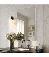 24 in. W x 36.1 in. H Modern Rectangular Aluminum Frame Silver Wall Mirror