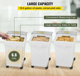 Ingredient Bin 6.6 gal. Ingredient Storage Bin 3 Pcs/Set Flour Bins with Wheels Commercial Storage Bins with Scoop