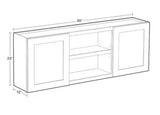 Vesuvius Gray Plywood Shaker Stock Ready to Assemble Wall Kitchen Laundry Cabinet w Soft Close 60 in. x 23 in. x 12 in.