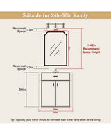Walnut 24 in.W x 36 in.H Farmhouse Vanity Mirrors for Wall Decor with Wood Frame