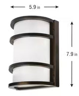 850 Lumens Integrated LED Bronze Dusk to Dawn Half Moon Security Wall Pack Light, 4000K