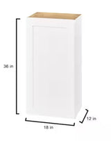 Avondale 18 in. W x 12 in. D x 36 in. H Ready to Assemble Plywood Shaker Wall Kitchen Cabinet in Alpine White