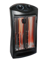 1500-Watt Black Electric Tower Quartz Infrared Space Heater with Thermostat