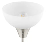 70 in. Brushed Nickel 1-Light Torchiere Floor Lamp with Plastic Shade