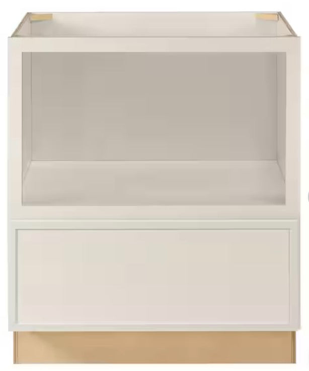 Leyton 30 in. W x 24 in. D x 34.5 in. H Ready to Assemble Plywood Slim Shaker Microwave Base Cabinet in Antique White