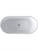 53.9 in. Fiberglass Flat-bottom Double Ended Non-Whirlpool Bathtub in Black Patterns
