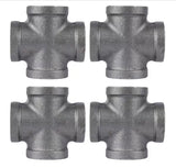 3/4 in. Black Iron FPT x FPT x FPT x FPT Cross Fitting (4-Pack)