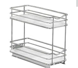 Slide Out Spice Rack Pull Out Cabinet Organizer 4-1/4 in. Wide - Double, Chrome