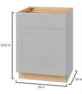 Avondale 24 in. W x 24 in. D x 34.5 in. H Ready to Assemble Plywood Shaker Base Kitchen Cabinet in Dove Gray