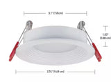 Slim Baffle 3 in. Adjustable CCT Canless New Construction & Remodel IC Rated Indoor/Outdoor LED Recessed Light Kit