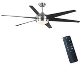 Kensgrove II 72 in. Indoor/Outdoor Integrated LED CCT Matte Black Smart Ceiling Fan with Remote Powered by Hubspace