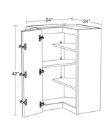 24 in. W x 24 in. D x 42 in. H Ready to Assemble Plywood Shaker Diagonal Corner Kitchen Cabinet in Dove Gray