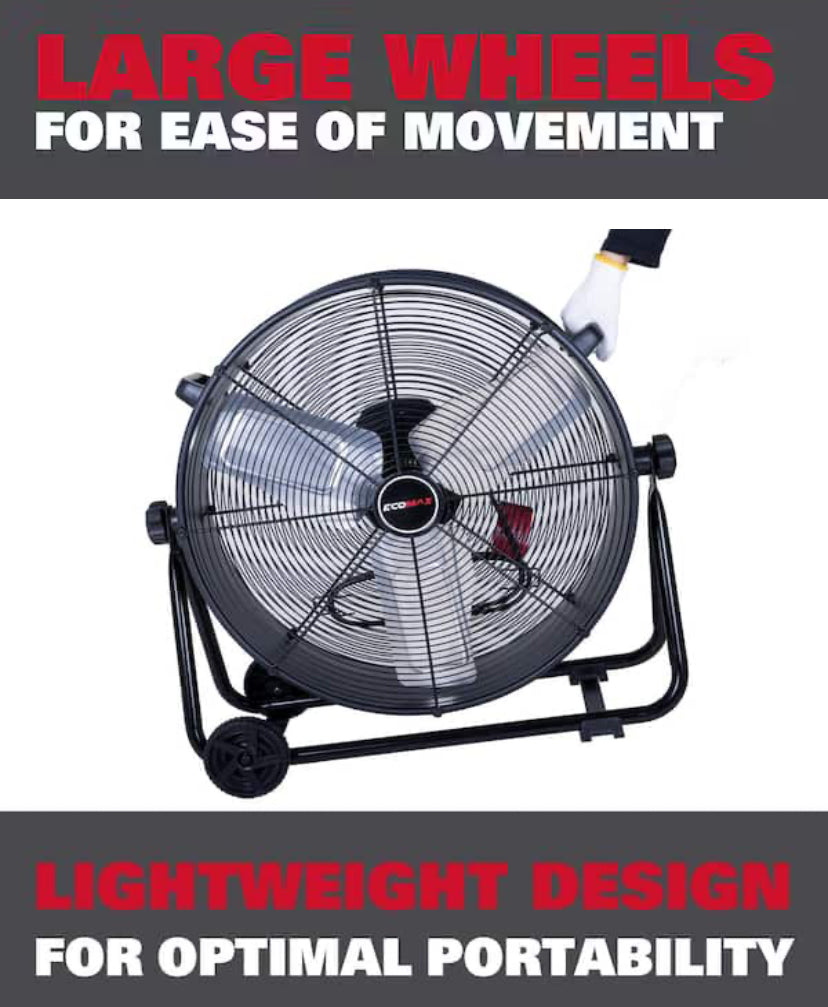 24 in. 3 Fan Speeds Drum Fan