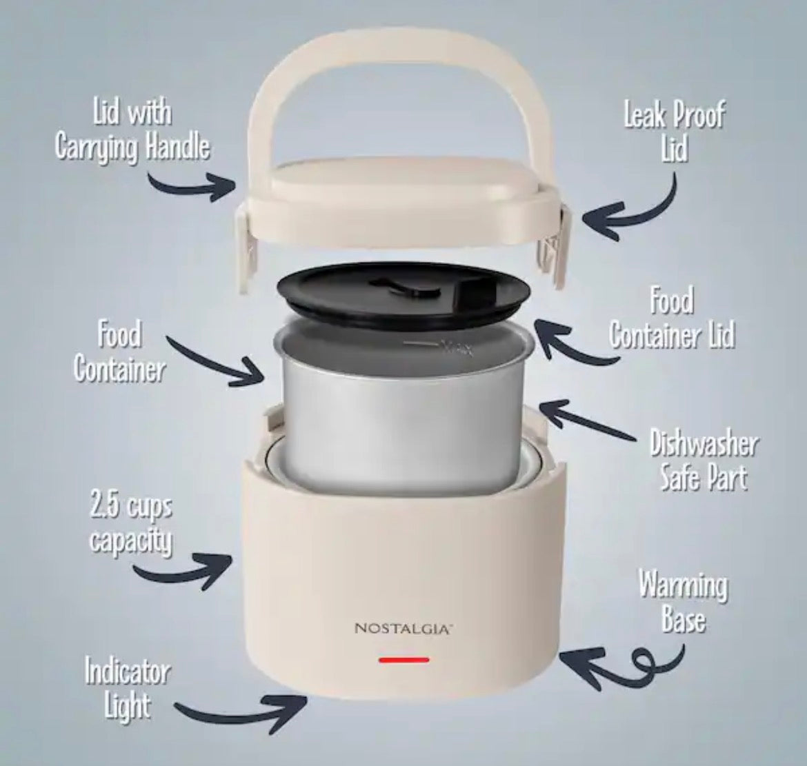 Oatmeal 20 oz. Portable Heated Lunch Box