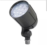 12W Line Voltage Bronze Integrated Outdoor LED Bullet Flood Light and Adjustable Mounting Bracket for Landscape Lighting