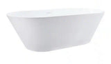 70 in. x 32 in. Acrylic Freestanding Soaking Bathtub in Glossy White with Brushed Brass Drain