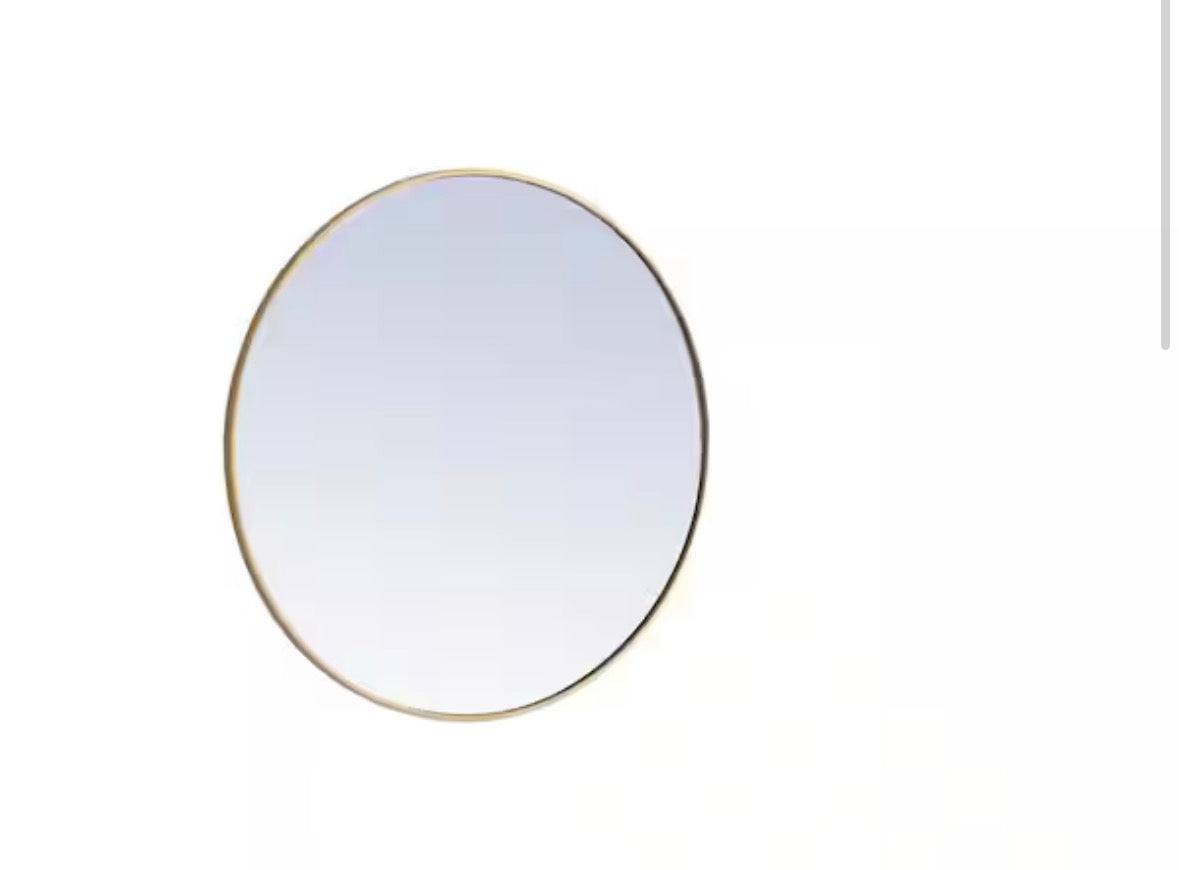 Brass 36 in. W x 36 in. H Round Vanity Mirror