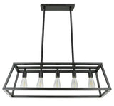 Katalyst 60-Watt 5-Light Matte Black Modern Adjustable CCT and 3-Light Modes Integrated LED Chandelier Light