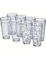 24 oz. Plastic Tumblers Set of 8, Reusable Cups, Stackable, BPA-Free, Shatter-Proof, Dishwasher-Safe