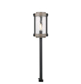 Collier Low Voltage Gray Wood Outdoor Landscape Path Light with Clear Seedy Glass