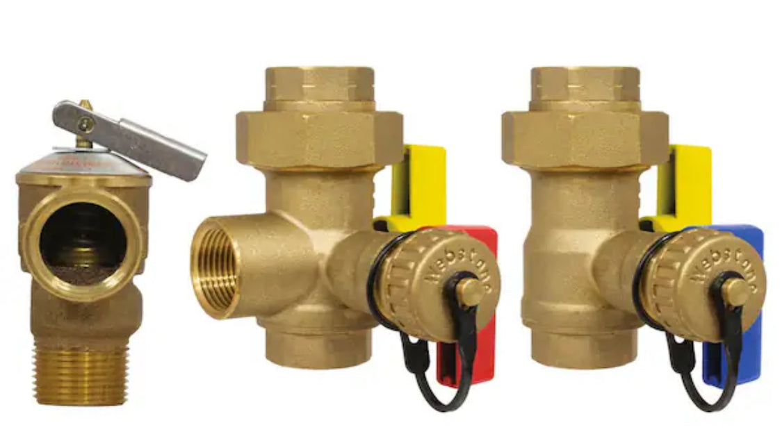 3/4 in. EXP Ultra-Compact Tankless Water Heater Service Valve Kit with 2-Lead Free Full Port Brass Ball Valves