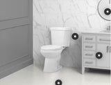 12 in. Rough In 2-Piece 1.28 GPF Single Flush Round Toilet in White, Seat Included
