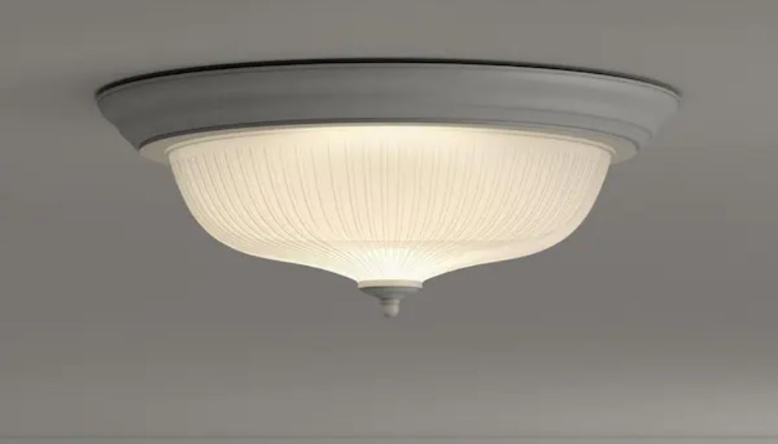 15 in. 3-Light White Flush Mount