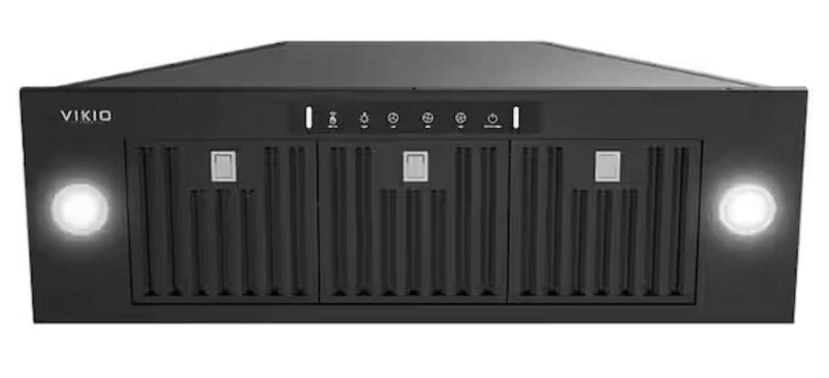 36 in. 900CFM Ductless Convertible Insert Range Hood in Black Stainless Steel with LED Light Gesture Sensing and Filter