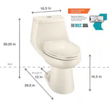 1-Piece 1.1 GPF/1.6 GPF High Efficiency Dual Flush Elongated All-in-One Toilet in Biscuit