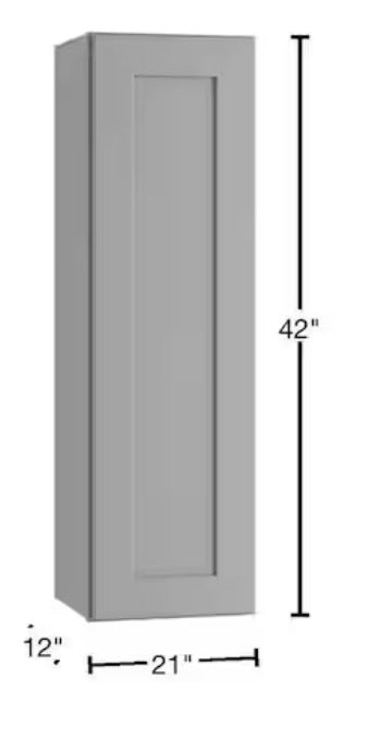 21 in. W x 12 in. D x 42 in. H Ready to Assemble Plywood Shaker Wall Kitchen Cabinet in Dove Gray