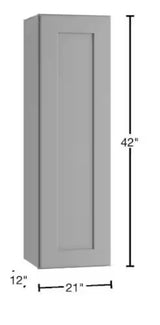 21 in. W x 12 in. D x 42 in. H Ready to Assemble Plywood Shaker Wall Kitchen Cabinet in Dove Gray