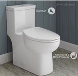 Classe 1-Piece 1.1 GPF/1.6 GPF Dual Flush Elongated Toilet in White, Seat Included