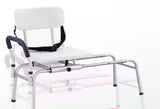 Sliding Tub Transfer Bench 14.2 in. W Freestanding Shower Bench Reversible Backrest Shower Bench in White