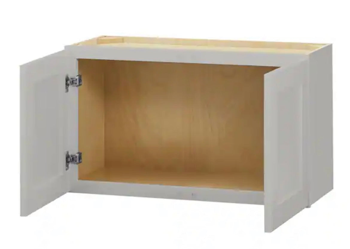 Avondale 30 in. W x 12 in. D x 18 in. H Ready to Assemble Plywood Shaker Wall Bridge Kitchen Cabinet in Dove Gray