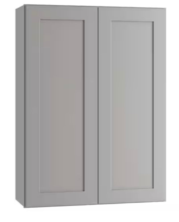 27 in. W x 12 in. D x 42 in. H Ready to Assemble Plywood Shaker Wall Kitchen Cabinet in Dove Gray