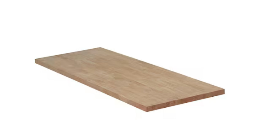 8 ft. L x 25 in. D Unfinished Hevea Solid Wood Butcher Block Countertop With Square Edge