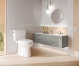 Drake 10 in. Rough In Two-Piece 1.6 GPF Single Flush Elongated Toilet in Cotton White, SoftClose Seat Included