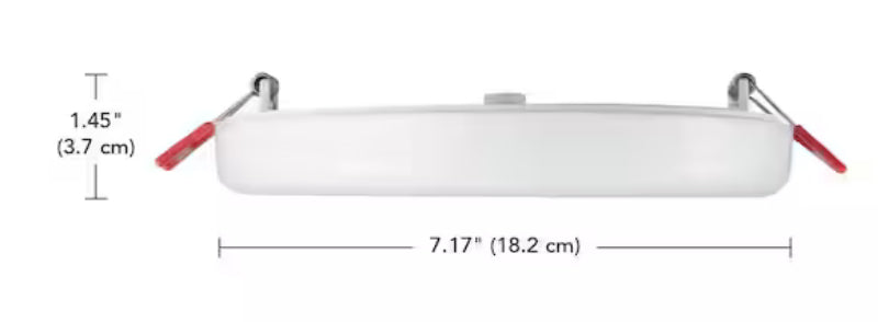 Trimless Integrated LED 6 in Round Adjustable Color Temp Canless Recessed Light for Kitchen Bathroom Livingroom, White