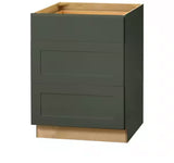 Avondale 24 in. W x 24 in. D x 34.5 in. H Ready to Assemble Plywood Shaker Drawer Base Kitchen Cabinet in Fern Green