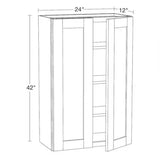 Richmond Valencia Blue Plywood Shaker Stock Ready to Assemble Wall Kitchen Cabinet Sft Cls 24 in W x 12 in D x 42 in H