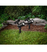 Solar 50 Lumens Black Outdoor Integrated LED Adjustable Beam Spotlight (2-Pack); Weather/Water/Rust Resistant