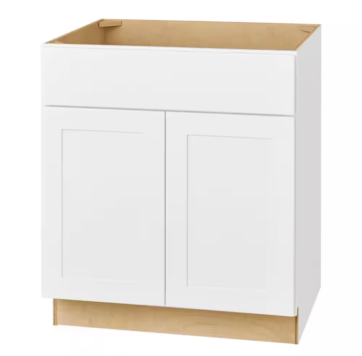 Avondale 30 in. W x 24 in. D x 34.5 in. H Ready to Assemble Plywood Shaker Sink Base Kitchen Cabinet in Alpine White