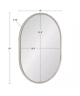 Caskill 24 in. x 18in. Classic Oval Framed Silver Wall Accent Mirror