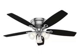 Oakhurst 52 in. LED Indoor Low Profile Brushed Nickel Ceiling Fan with Light Kit