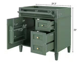 29.3 in. W x 17.87 in. D x 33 in. H Bath Vanity Cabinet without Top in Green with a Tip-out Drawer and 2 Drawers